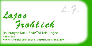 lajos frohlich business card